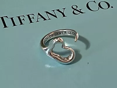 TIFFANY & CO. OPEN HEART RING ELSA PERETTI Size  4.5 Vintage Tiffany Ring  4 1/2 • $4.25