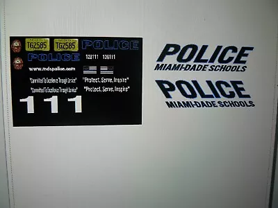 Miami-Dade Florida School Police Patrol Car Decals  1:18 • $14.99