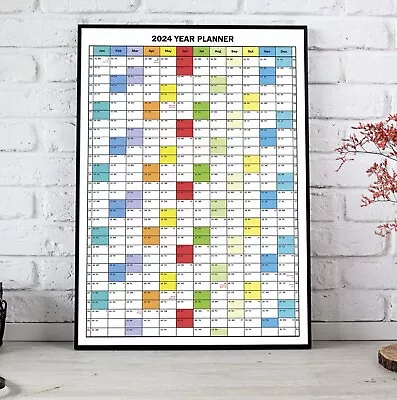 £24.99 • Buy 2024 Wall Calendar Home Office Full Year Monthly Planner - A5 A4 A3 A2 A1