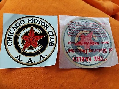 NOS Authentic Vintage AAA Chicago Motor Club Stickers • $29.99