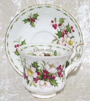 $24.99 • Buy Royal Albert Flower Of The Month December Christmas Rose Sm. Teacup & Saucer Set
