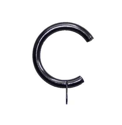 10 X Black Nickel 25mm - 28mm Metal Bay Window Passing Curtain Pole Rings C Type • £6.99