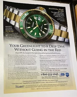 Print Ad - Stauer  Men’s Dive Watch Ad • £4.75