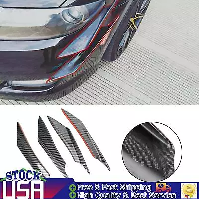 4pcs Universal Front Bumper Fins Body Splitter Spoiler Canards Carbon Fiber Look • $18.85