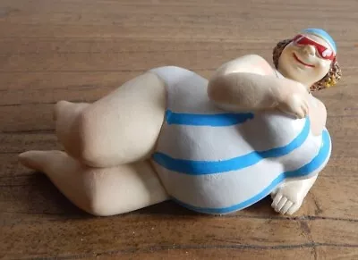 Swimming Beach Plump Fat Lady In Bathing Costume Ornament Seaside Fun Bathroom • £11.19