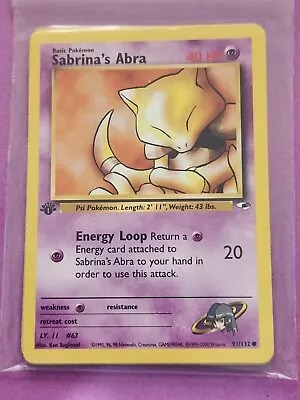 Pokemon Cards SABRINA'S ABRA 1st Edition GYM HEROES  -  91/132 MINT • $6