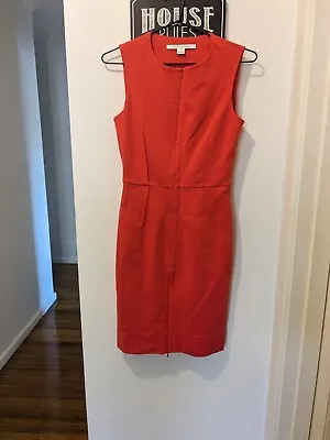 Diane Von Furstenberg Orange Zip  Dress US Size 0 AUS 6 Excellent Condition  • $70