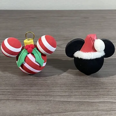 Disney Christmas Ornament MICKEY Candy Cane Stripe And Santa Hat Antenna Topper • $19.99