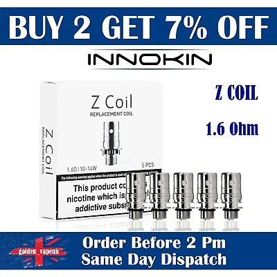Innokin ZENITH Replacement Z Coils 1.6 OHM 10- 14 W Authentic Seller - 5 PCS • £8.65