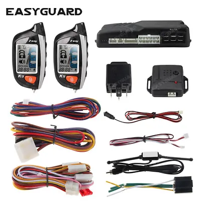 EASYGUARD 2 Way Car Alarm System Remote Start Turbo Timer Shock Sensor Lcd Play • $89.57