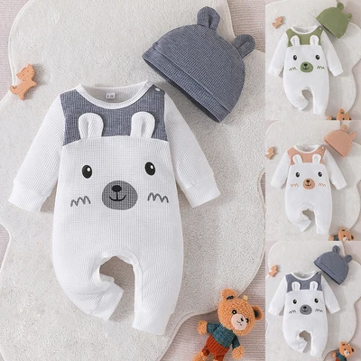 £8.59 • Buy Newborn Baby Boys Girls Bear Jumpsuits Romper Tops Pants Hat Outfits Set Clothes