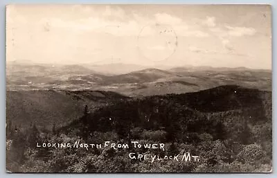 RPPC~Massachusetts~Looking North From Greylock Mt~PM 1929~Real Photo Postcard • $4.20
