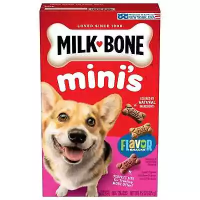 Milk-Bone Flavor Snacks Mini Dog Biscuits Flavored Crunchy Dog Treats 15 Oz. • $11.48