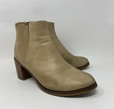 Wolverine 1000 Mile Samantha Pleet Taupe Leather Boots Booties Women’s Size 5.5B • £28.14