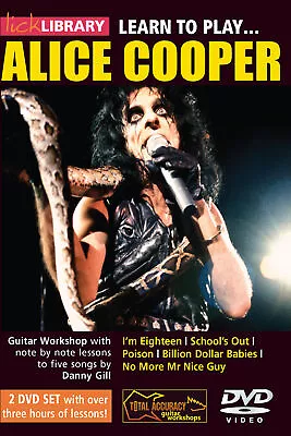 LICK LIBRARY Learn To Play ALICE COOPER Schools Out TUTORIAL LESSON GUITAR DVD • £21.17