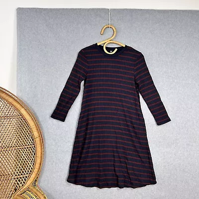 $19.95 • Buy Uniqlo Dress Size XS Stripes Blue Maroon Knit Long Sleeve Pockets!