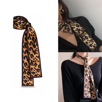 Fashion 115x7.5cm Brown Mulberry Silk Scarf Ribbon Hair Tie Bag Twilly Headband • $25.99