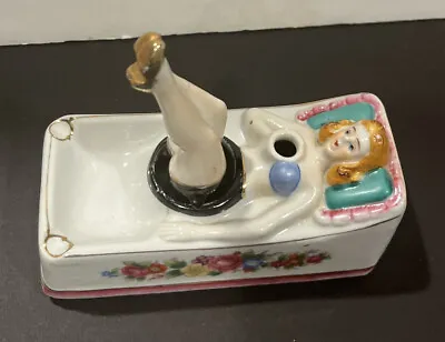 Vintage Porcelain Naughty Nodder Ashtray Risque Bathing Beauty Figurine • $50