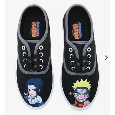 Naruto Shippuden Sasuke & Naruto Lace-Up UNISEX Sneakers Sz 9 Hot Topic • £28.91