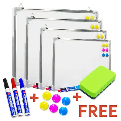 £25.95 • Buy Magnetic Whiteboard Dry Wipe Kit Notice School White Board Set Office Memo Home