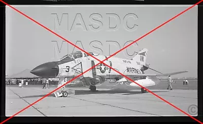 R41 ORIGINAL B&W 616 Aircraft Negative - F-4J Phantom 155517 VM3 VMFA-451 MKE 68 • $8.99