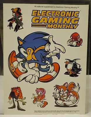 Vintage Electronic Gaming Monthly EGM Sonic Hedgehog Decal Sticker Sheet 1999 • $19.95