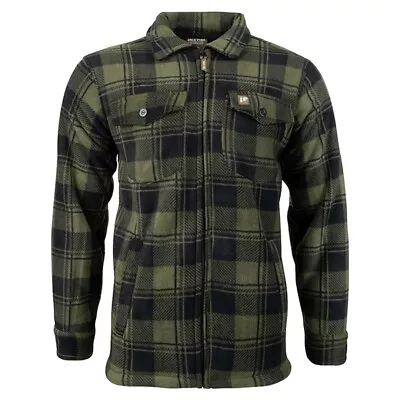 Jack Pyke Tundra Shirt Check Green Zipped Fleece Lined • £24.25