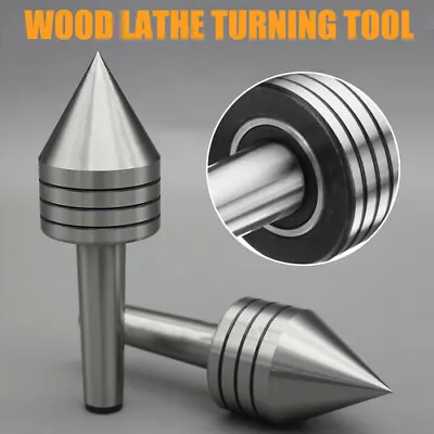 MT2 60° Live Steel Lathe Bearing Tailstock Center For Metal & Wood Turning Tool • £13.24