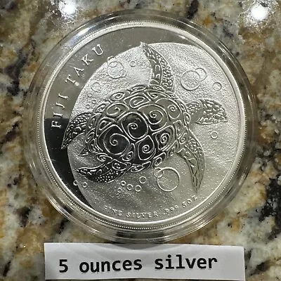 2012 Turtle Rare Key Save The Turtle  Pure 99.9999 Royal Silver 5 Full Ounces • $329