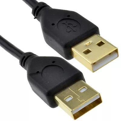 GOLD USB 2.0 A To A (Male To Male) High-Speed Cable 24AWG 25cm/50cm/1m/1.2m • £1.88