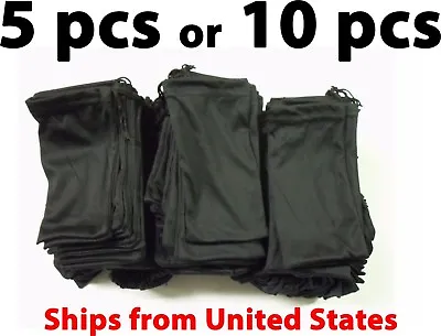 5 Or 10 Black Micro Fiber Sunglasses Carrying Pouch Soft Case Glasses Bag USA • $6.50