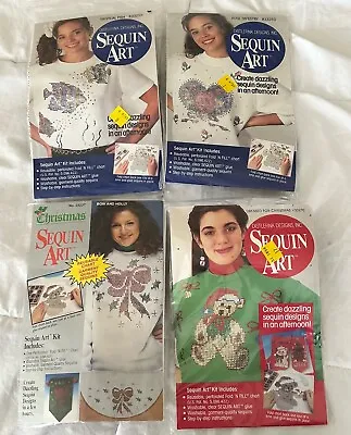 Vtg 1990’s Lot/4 Garment Sequin Art Kits Distlefink Designs Washable New Sealed • $23.82