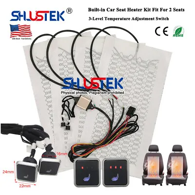 $47.98 • Buy Universal 12V Car Seat Heater Kit 3 Level Heated Square Switch Fit 2 Seats