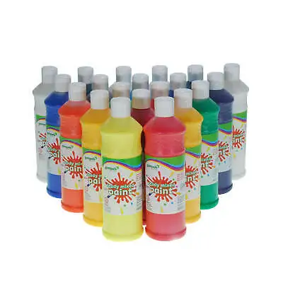 £50 • Buy 20 X 600ml Washable Paint Ready To Use Mixed Colour Bottles Ultimate Value Pack