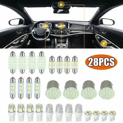 $7.48 • Buy 28Pcs LED Car Interior Inside Light For Dome Trunk License Plate Lamp Bulb Kit