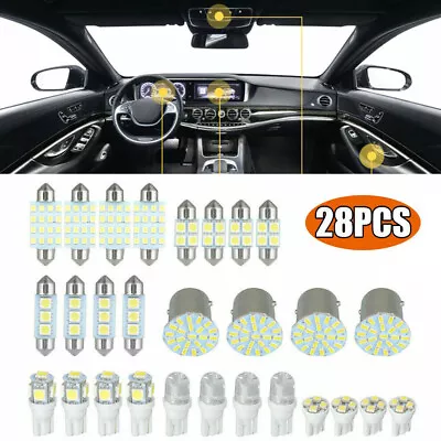 28Pcs LED Car Interior Inside Light For Dome Trunk License Plate Lamp Bulb Kit • $6.49