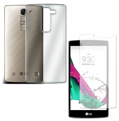 For LG G4 G 4 TEMPERED GLASS SCREEN PROTECTOR + CLEAR SILICONE TPU CASE COVER • £5.45