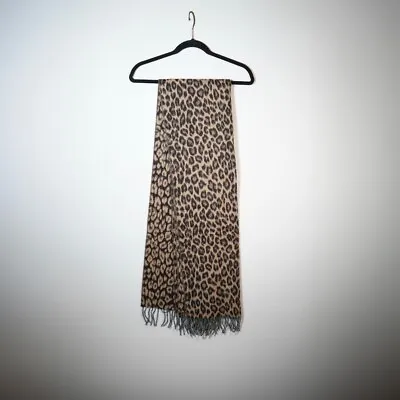 J. Crew Made In Italy Wool Felt Cheetah Leopard Animal Print Pattern Scarf Wrap • $31.50