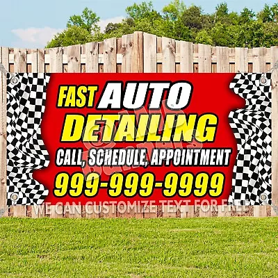 Car Auto Detailing Car Wash Wax Advertising Automotive Repair Vinyl Banner Sign • $174.84