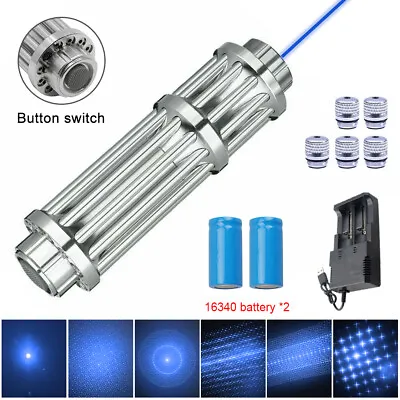 5 Watt  Blue Burning Laser Pointer Adjustable Visible Beam Dot Light • $35.99