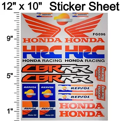  HRC Honda Repsol 19pc 12 X10  Sticker Decal Sheet - MX Motocross Dirt Bike • $7.95