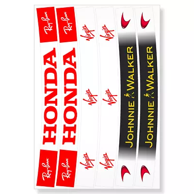 Jenson Button F1 Helmet Visor Sticker Decal Strip Set Printed Quality Vinyl NEW • $22.95