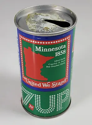 Vintage 7Up 12oz Straight Steel Can 1976 USA United We Stand State Minnesota • $10.10
