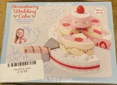 £13.95 • Buy Le Toy Van Honeybake Strawberry Wedding Cake 3 Tier & Cake Slice New In Box