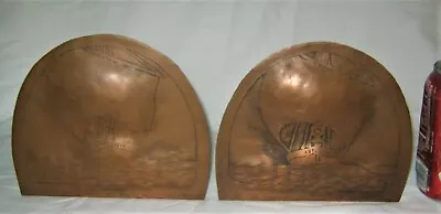 Antique Mission Harry Dixon Copper Sea Ship Bookends Van Erp Roycroft Arts Era • $1196