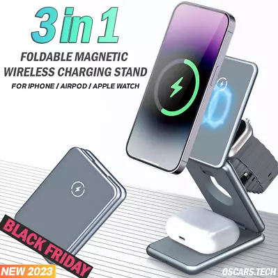 Wireless Magsafe Charging Dock For IPhone 15/14/13/12/11 Pro Max IWatch Airpod • $79.95