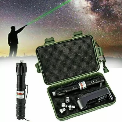 100Miles Green 532NM Laser Pointer Pen USB Rechargeable Visible Beam Torch Focus • $36.50