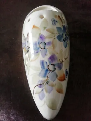 Vintage Retro Foral Decorative Lavender Cream Pocket Wall Hanging Posy Vase  • £12