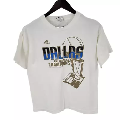 $17.99 • Buy Adidas Dallas Mavericks T Shirt Boys XL 18/20  NBA 2011 White Championship