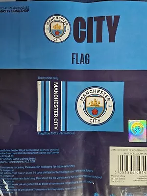 Large Manchester City Football  Club Official Crest  Flag. • £14.99